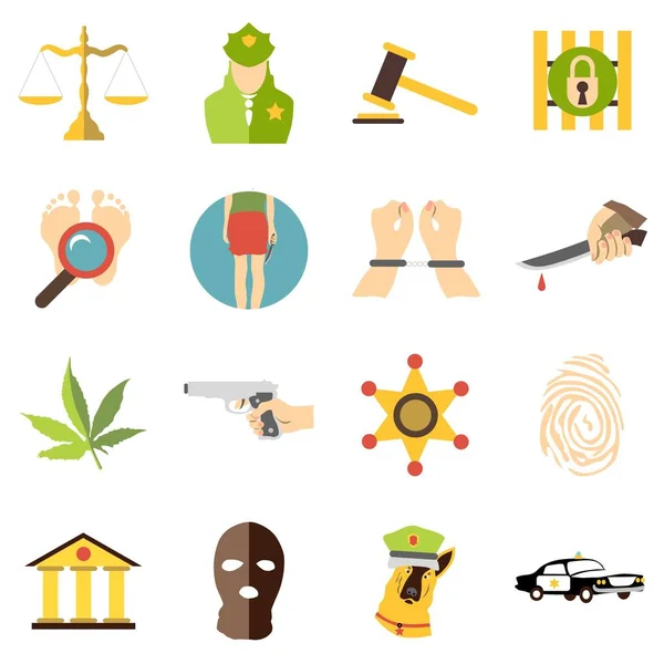 Conjunto de iconos Crimonal, estilo de dibujos animados — Vector de stock