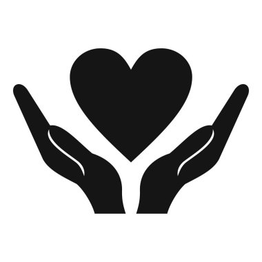 Kalp simgesi, basit tarzı holding eller