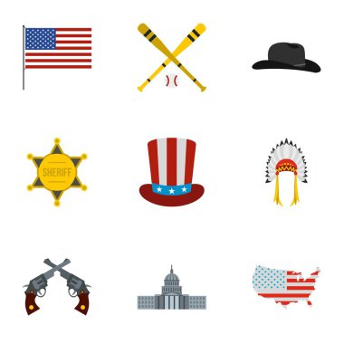 Konumlar ABD simgelerin ayarlamak, stil düz