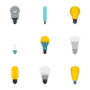 Işık Icons set, düz stil