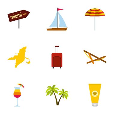 Konumlar Miami simgelerin ayarlamak, stil düz