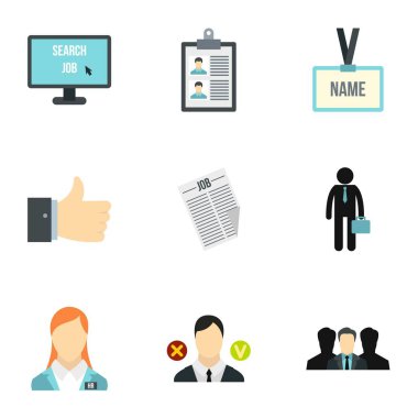 Takım Icons set, düz stil