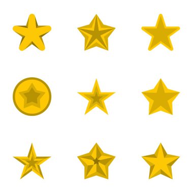 Yıldız Icons set, düz stil