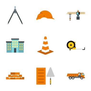 Onarım Araçları Icons set, düz stil