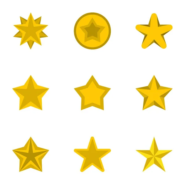Figurine étoile icônes ensemble, style plat — Image vectorielle