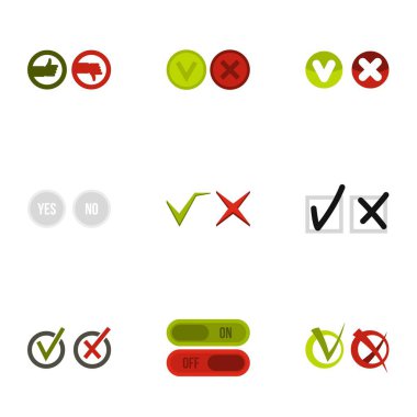 Seçim Icons set, düz stil
