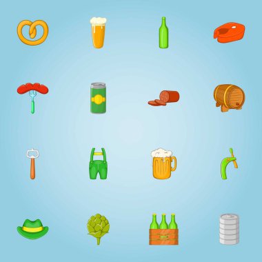 Bira alkol Icons set, karikatür tarzı