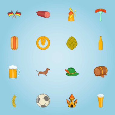 Almanya Icons set, karikatür tarzı