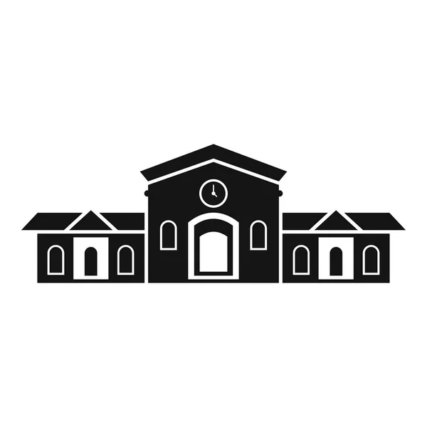 Railway station building icon, simple style — Stock Vector