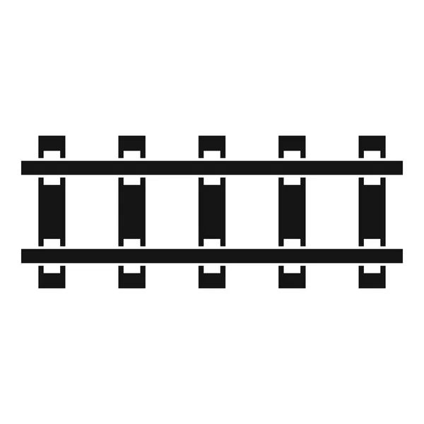 Ikona železnice, jednoduchý styl — Stockový vektor