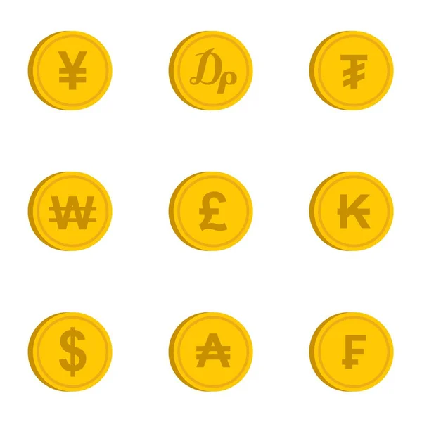Financiën iconen set, vlakke stijl — Stockvector