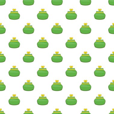 Yeşil retro çanta deseni, karikatür tarzı