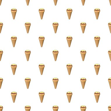 Dondurma waffle koni desen, karikatür tarzı