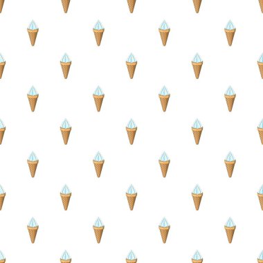 Vanilyalı dondurma waffle koni desen
