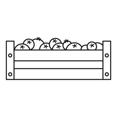 Taze sebze kutusu simgesi, anahat stili