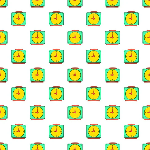 Square wall clock pattern, cartoon style — Stock Vector