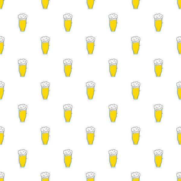 Tall glass of beer pattern, cartoon style