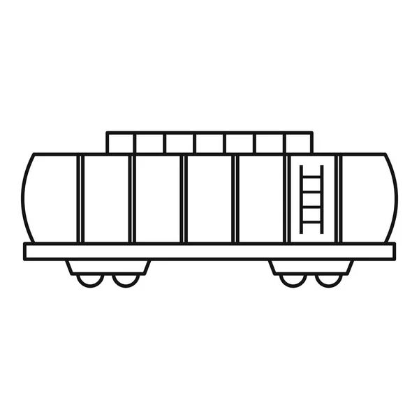 Olie spoorweg tank pictogram, Kaderstijl — Stockvector
