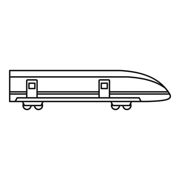 Moderne Hochgeschwindigkeitszug-Ikone, Umrissstil — Stockvektor