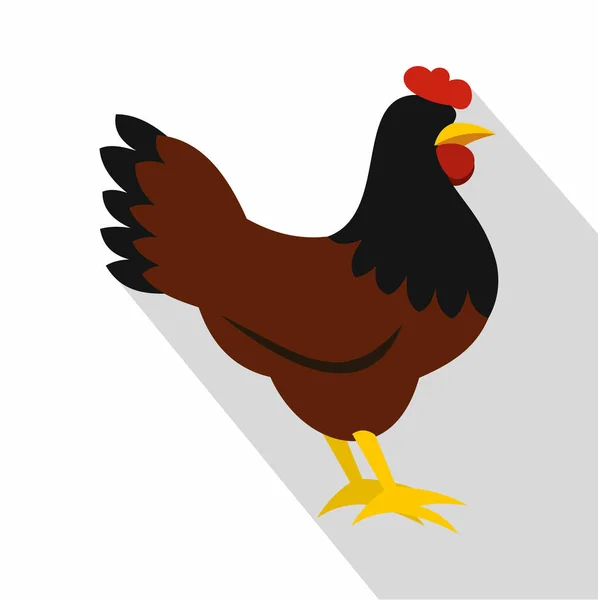 Hen icon, flat style — Stock Vector