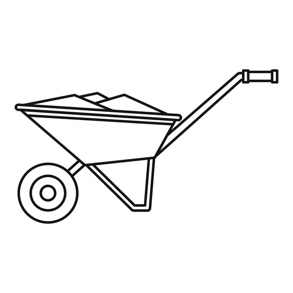 Icono de la carretilla, estilo de contorno — Vector de stock
