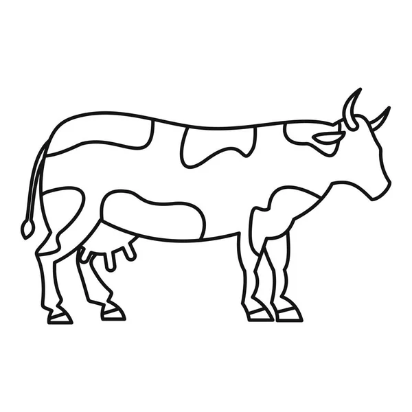 Kuh-Ikone, Umriss-Stil — Stockvektor