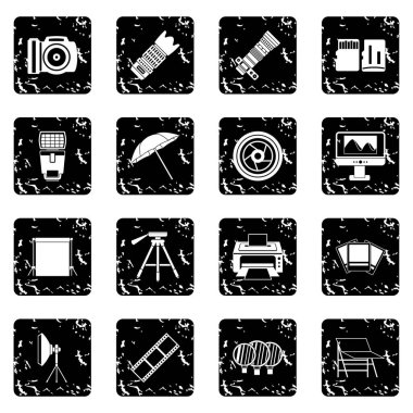 Fotoğraf simgeler kümesi, grunge tarzı