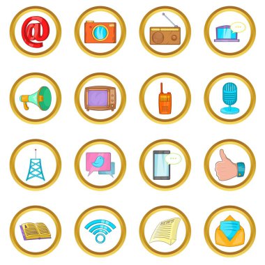 İletişim vektör set, karikatür tarzı