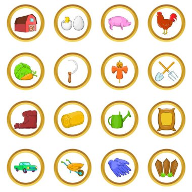 Çiftlik vektör set, karikatür tarzı