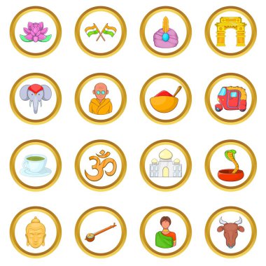 Hindistan vektör set, karikatür tarzı