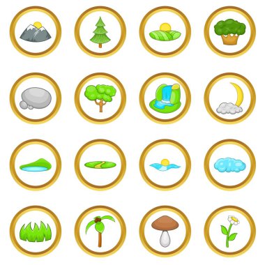 Manzara vektör set, karikatür tarzı