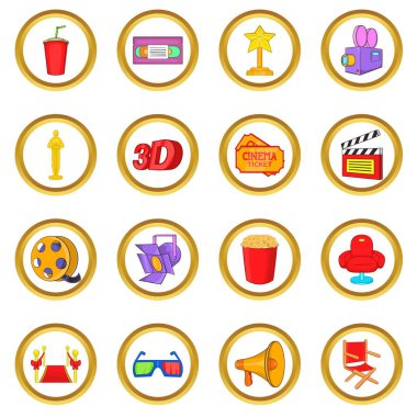 Sinema vektör set, karikatür tarzı