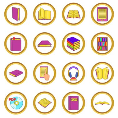 Kitap vektör set, karikatür tarzı