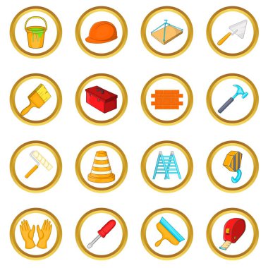 Çalışma araçlar kümesi, karikatür tarzı vektör