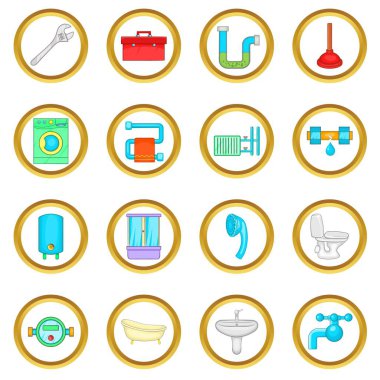 Banyo vektör set, karikatür tarzı