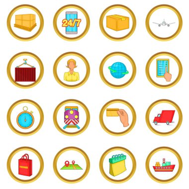 Lojistik vektör set, karikatür tarzı