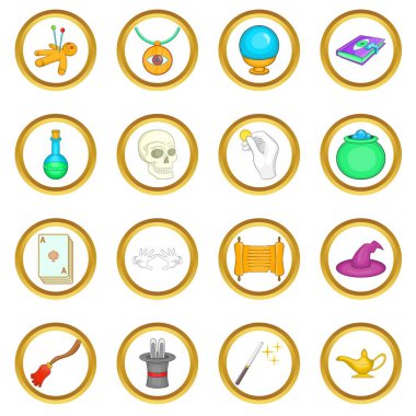 Sihirli vektör set, karikatür tarzı