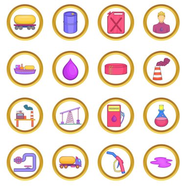 Petrol sanayi vektör set, karikatür tarzı