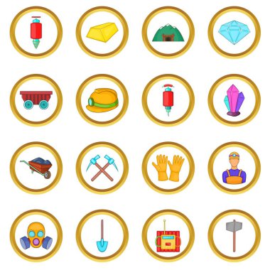 Vektör set madencilik, karikatür tarzı