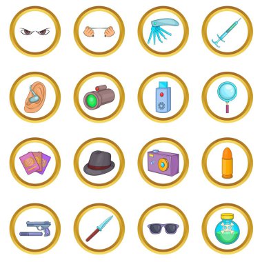 Casus ve güvenlik vektör set, karikatür tarzı