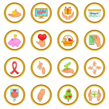 Sadaka kuruluş vektör set, karikatür tarzı