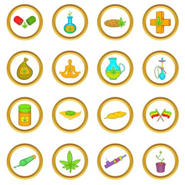 Tıbbi esrar vektör set, karikatür tarzı