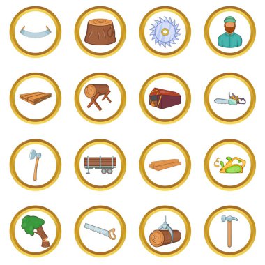 Ahşap sanayi vektör set, karikatür tarzı