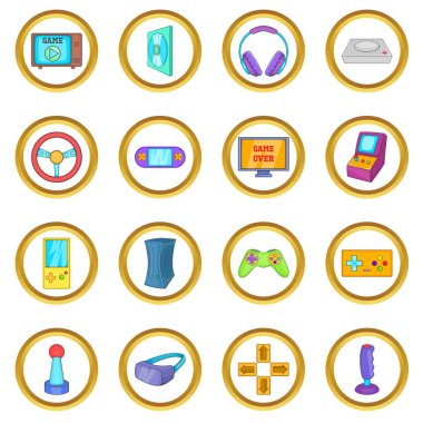 Video oyunu vektör set, karikatür tarzı