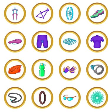 Vektör set bisiklet, karikatür tarzı