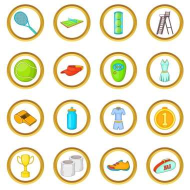 Tenis vektör set, karikatür tarzı