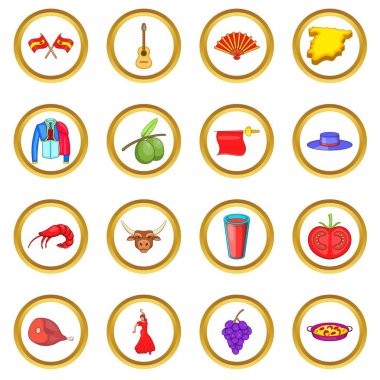 İspanya vektör set, karikatür tarzı