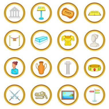 Müze vektör set, karikatür tarzı