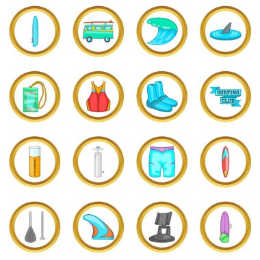 Sörf vektör set, karikatür tarzı