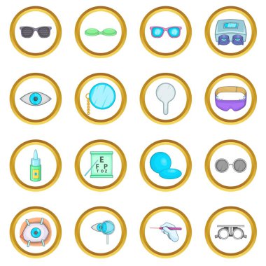 Göz doktoru vektör set, karikatür tarzı